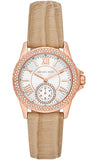 Buy Shop Michael Kors Mini Everest Crystals White Dial Brown Leather Strap Watch for Women - MK4719 USA Online