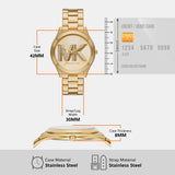 Buy Shop Michael Kors Runway Gold Dial Gold Steel Strap Watch For Women - MK4732 USA Online