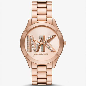 Buy Shop Michael Kors Slim Runway Analog Rose Gold Dial Rose Gold Steel Strap Watch For Women - MK4733 USA Online