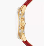 Buy Shop Michael Kors Camille Three-Hand Red Dial Red Leather Strap Watch for Women - MK4750 USA Online