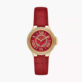 Buy Shop Michael Kors Camille Three-Hand Red Dial Red Leather Strap Watch for Women - MK4750 USA Online