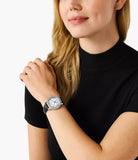 Buy Shop Michael Kors Sage Three-Hand Mother of Pearl White Dial Black Leather Strap Watch for Women - MK4821 USA Online