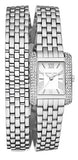 Buy Shop Michael Kors Emery Pave Double Wrap White Dial Silver Steel Strap Watch for Women - MK4834 USA Online