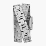 Buy Shop Michael Kors Emery Pave Double Wrap Crystals White Dial Silver Steel Strap Watch for Women - MK4836 USA Online