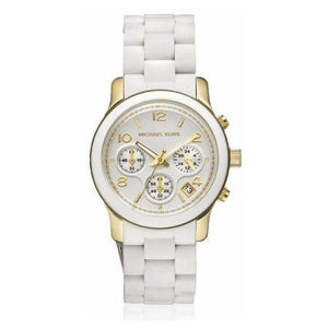 Buy Shop Michael Kors Runway Chronograph White Dial White Steel Strap Watch for Women - MK5145 USA Online