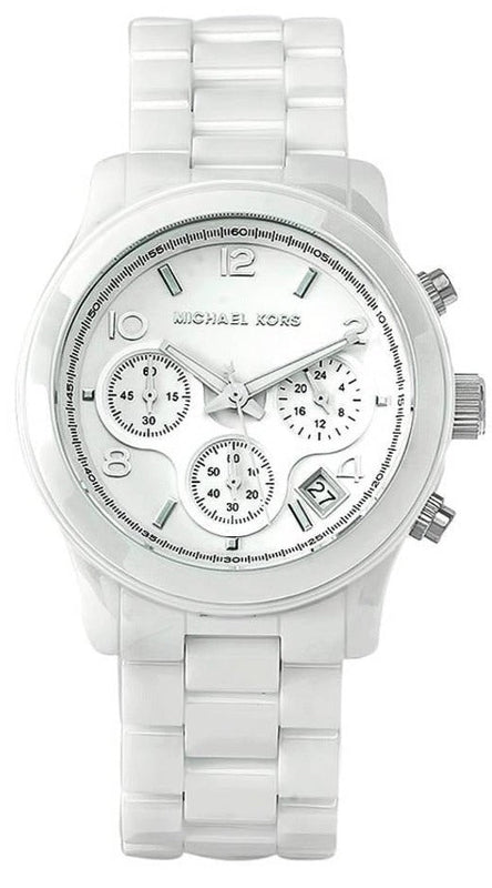 Buy Shop Michael Kors Runway White Ceramic Dial White Steel Strap Watch for Women - MK5161 USA Online