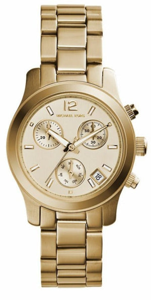 Buy Shop Michael Kors Runway Gold Dial Gold Steel Strap Watch for Women - MK5384 USA Online