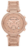 Buy Shop Michael Kors Uptown Glam Parker Chronograph Rose Gold Dial Steel Strap Watch for Women - MK5663 USA Online