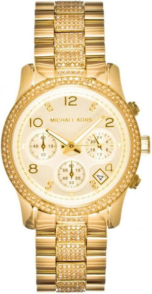 Buy Shop Michael Kors Runway Gold Dial Gold Steel Strap Watch for Women - MK5826 USA Online