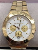 Buy Shop Michael Kors Wyatt Chronograph White Dial Gold Steel Strap Watch For Women - MK5933 USA Online