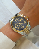 Buy Shop Michael Kors Bradshaw Blue Dial Two Tone Steel Strap Watch for Women - MK5976 USA Online