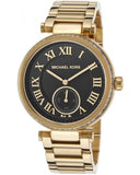 Buy Shop Michael Kors Skylar Black Dial Gold Steel Strap Watch for Women - MK5989 USA Online