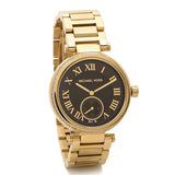 Buy Shop Michael Kors Skylar Black Dial Gold Steel Strap Watch for Women - MK5989 USA Online