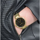 Buy Shop Michael Kors Skylar Black Dial Gold Steel Strap Watch for Women - MK5989 USA Online