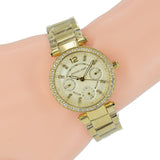 Buy Shop Michael Kors Parker White Dial Gold Steel Strap Watch for Women - MK6056 USA Online