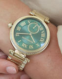 Buy Shop Michael Kors Skylar Green Dial Gold Steel Strap Watch for Women - MK6065 USA Online