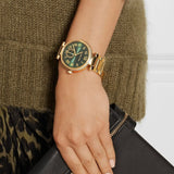 Buy Shop Michael Kors Skylar Green Dial Gold Steel Strap Watch for Women - MK6065 USA Online