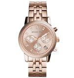 Buy Shop Michael Kors Ritz Chronograph Rose Gold Dial Rose Gold Steel Strap Watch for Women - MK6077 USA Online