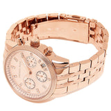Buy Shop Michael Kors Ritz Chronograph Rose Gold Dial Rose Gold Steel Strap Watch for Women - MK6077 USA Online