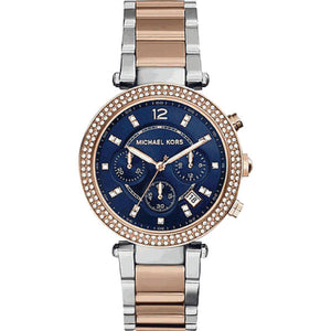 Buy Shop Michael Kors Parker Blue Dial Two Tone Steel Strap Watch for Women - MK6141 USA Online