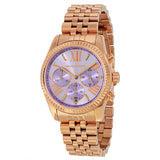 Buy Shop Michael Kors Lexington Purple Dial Rose Gold Steel Strap Watch For Women - MK6207 USA Online