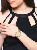 Buy Shop Michael Kors Whitley Analog Diamonds Gold Dial Gold Steel Strap Watch For Women - MK6227 USA Online