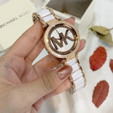 Buy Shop Michael Kors Parker White Dial Two Tone Steel Strap Watch for Women - MK6365 USA Online