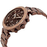 Buy Shop Michael Kors Parker Analog Quartz Brown Dial Brown Steel Strap Watch For Women - MK6378 USA Online