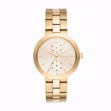 Buy Shop Michael Kors Garner Quartz Gold Dial Gold Steel Strap Watch For Women - MK6408 USA Online
