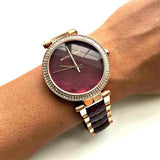Buy Shop Michael Kors Parker Maroon Dial Two Tone Steel Strap Watch for Women - MK6412 USA Online