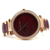 Buy Shop Michael Kors Parker Maroon Dial Two Tone Steel Strap Watch for Women - MK6412 USA Online