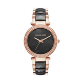 Buy Shop Michael Kors Parker Mother of Pearl Black Dial Two Tone Steel Strap Watch for Women - MK6414 USA Online