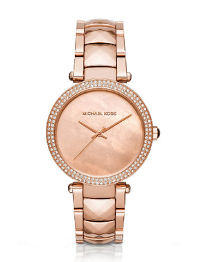 Buy Shop Michael Kors Parker Rose Gold Dial with Diamonds Rose Gold Steel Strap Watch for Women - MK6426 USA Online