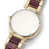 Buy Shop Michael Kors Parker Mother of Pearl Red Dial Two Tone Steel Strap Watch for Women - MK6427 USA Online