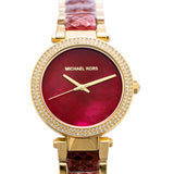Buy Shop Michael Kors Parker Mother of Pearl Red Dial Two Tone Steel Strap Watch for Women - MK6427 USA Online