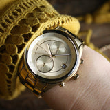 Buy Shop Michael Kors Briar Analog Gold Dial Gold Steel Strap Watch For Women - MK6464 USA Online