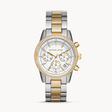 Buy Shop Michael Kors Ritz White Dial Two Tone Steel Strap Watch for Women - MK6474 USA Online