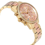 Buy Shop Michael Kors Ritz Chronograph Rose Dial Two Tone Steel Strap Watch for Women - MK6475 USA Online