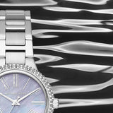Buy Shop Michael Kors Taryn Mother of Pearl Purple Dial Silver Steel Strap Watch For Women - MK6562 USA Online