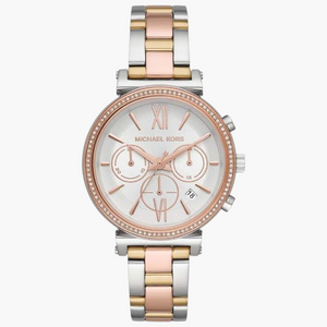 Buy Shop Michael Kors Sofie Chronograph White Dial Two Tone Steel Strap Watch For Women - MK6688 USA Online