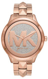 Michael Kors Runway Mercer Quartz Rose Gold Dial Rose Gold Steel Strap Watch For Women - MK6736