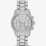 Buy Shop Michael Kors Ritz Chronograph Crystals Silver Dial Silver Steel Strap Watch for Women - MK6746 USA Online
