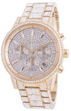 Buy Shop Michael Kors Ritz Three-Hand Glitz Crystals Gold Dial Gold Steel Strap Watch for Women - MK6747 USA Online