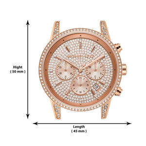 Buy Shop Michael Kors Ritz Three-Hand Glitz Rose Gold Dial Rose Gold Steel Strap Watch for Women - MK6748 USA Online
