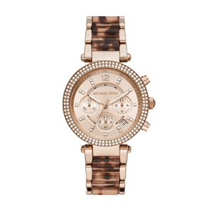Buy Shop Michael Kors Parker Chronograph Rose Gold Dial Two Tone Steel Strap Watch For Women - MK6832 USA Online