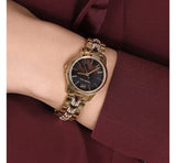 Buy Shop Michael Kors Runway Mercer Analog Brown Dial Gold Steel Strap Watch For Women - MK6855 USA Online