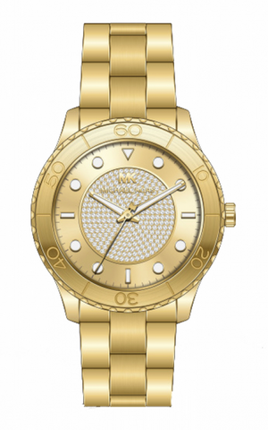 Buy Shop Michael Kors Runway Three-Hand Gold Dial Gold Steel Strap Watch For Women - MK6911 USA Online