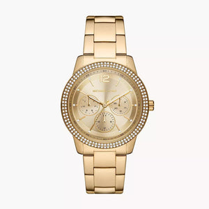 Buy Shop Michael Kors Tibby Chronograph Gold Dial Gold Steel Strap Watch For Women - MK6927 USA Online