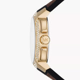Buy Shop Michael Kors Sidney Multifunction White Dial Brown Leather Strap Watch For Women - MK6948 USA Online