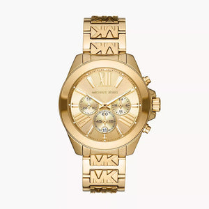 Buy Shop Michael Kors Wren Chronograph Gold Dial Gold Steel Strap Watch for Women - MK6952 USA Online